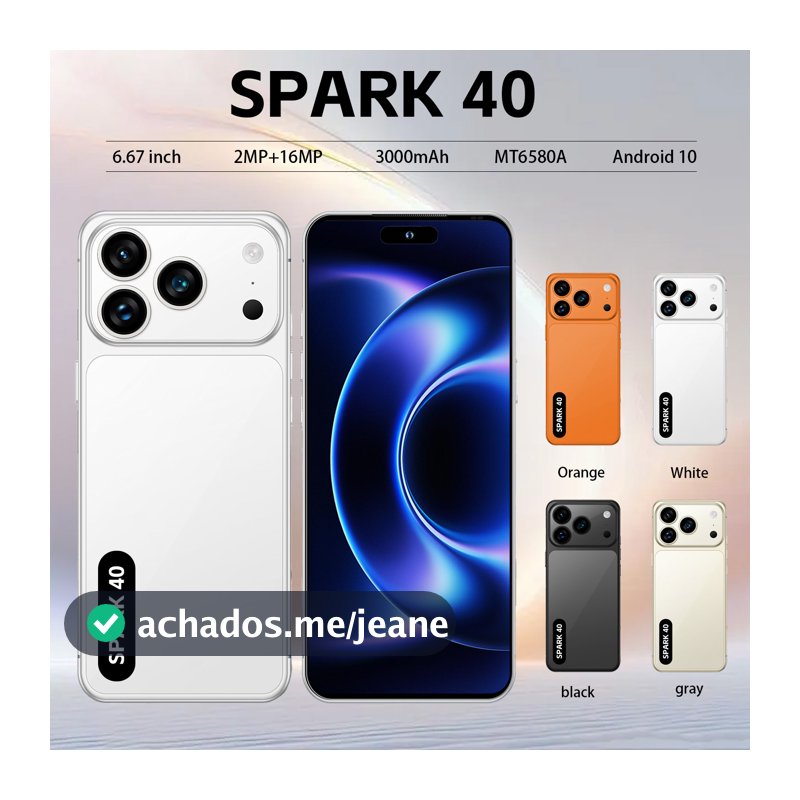 Best Seller SPARK 40 Android Phone HD Tela Grande Desbloqueio Facial Dual SIM Celular