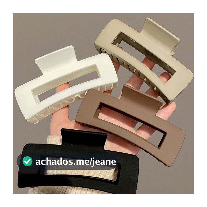 1/2/3 Piranha Garra Cabelo Presilha Grande Prendedor Plástico Formato Quadrado Minimalista Feminino