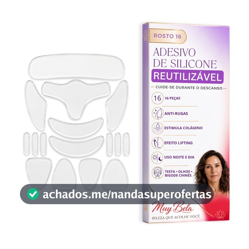 Silicone Lavável para Rugas do Rosto Adesivo Muy Bela Colágeno Natural Anti Marcas Reduz Rugas Skin Care Reutilizável