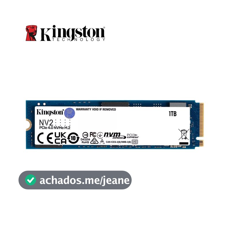 Kingston NV2 NVMe M . 2 1TB Disco Rígido Interno De Estado Sólido PCle 4.0 Para Laptop/Desktop SSD