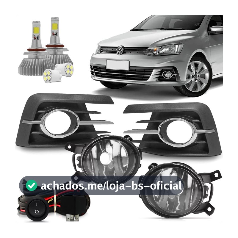 Kit Farol De Milha Neblina Auxiliar Gol Voyage G7 2016 2017 2018 + Led
