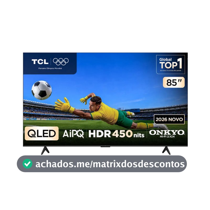 Smart TV P7L 85 Polegadas QLED 4K Google TV TCL