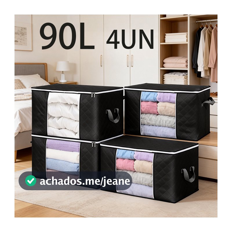 Kit 4/2UN Caixas Organizadoras de Roupas Calçados Cobertas Edredon TNT Com Tampa Ecológico Multiuso