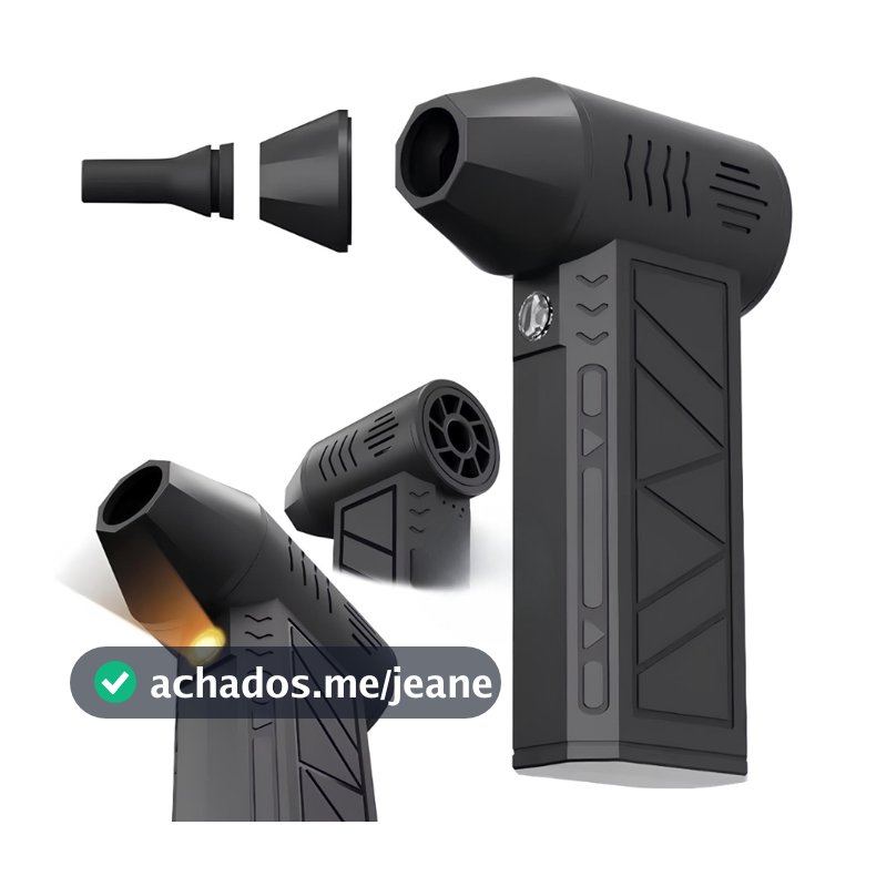 Soprador Turbo Jato Portátil 130.000 RPM – Motor Brushless, Sem Fio e Super Potente