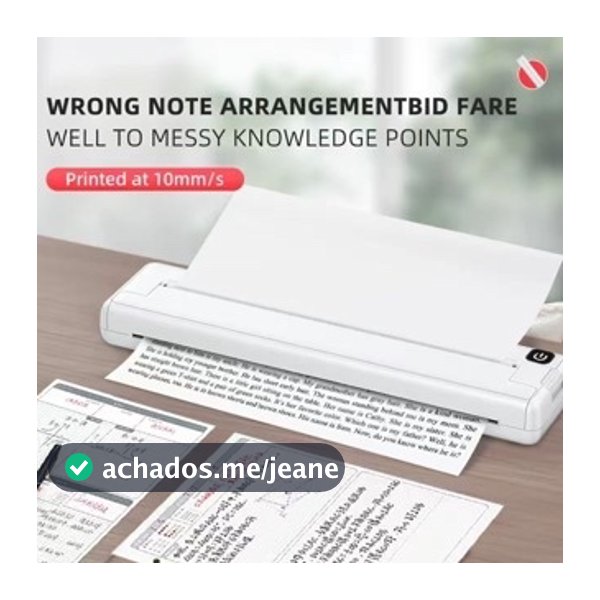 Impressora A4 sem tinta portátil para uso doméstico pequena impressora de papel de teste mini sensível a erros térmicos