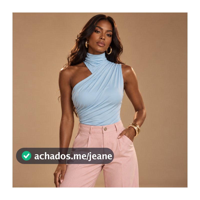 Body Gola Alta Feminino Drapeado Um Ombro So Tecido Duplo Elegante Festa Casual Moda Blogueira