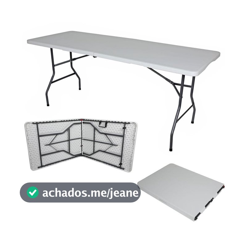 Mesa Dobrável Gallant Vira Maleta Portátil 1,80m com Alça (GMD22A01A-BR)