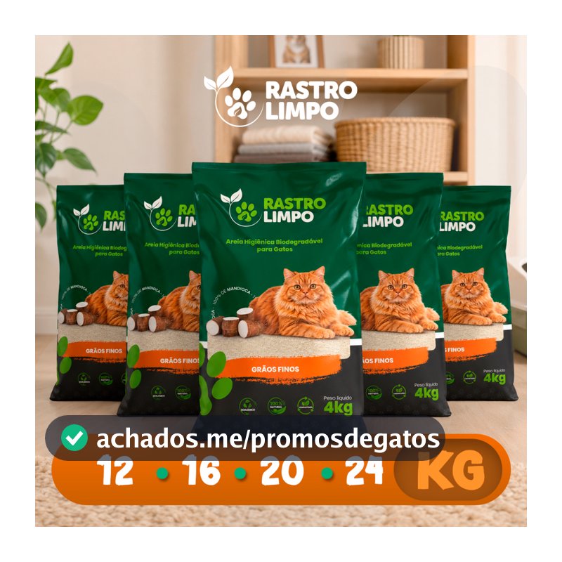 Areia 12 a 24kg Biodegradável Gato Grãos FINOS Rastro Limpo Mandioca Torrão Firme Sem Poeira