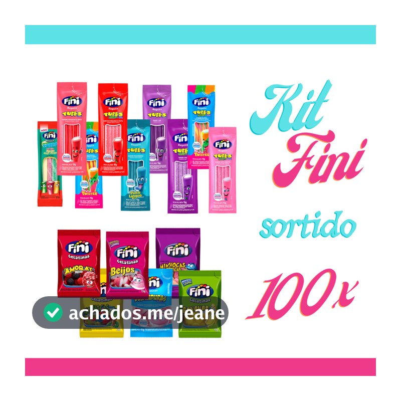 Kit 100 un Bala Fini Tubes Gelatinas Sortido15g - Fini No momento só esta indo tubes