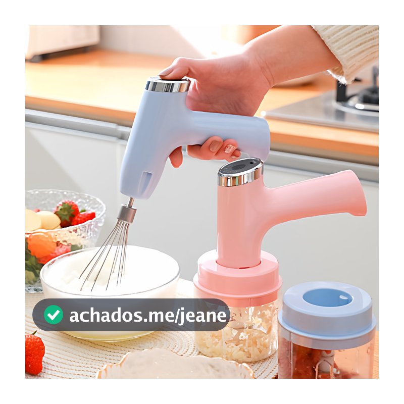 Mini Batedeira Portátil Sem Fio/Batedor Elétrico De Ovo E Multiprocessador Alimentos Multicolor