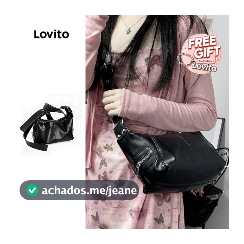 Lovito Bolsa Tiracolo Pequena Casual Lisa Retrô E Versátil Com Detalhes Em Estilo Coreano Para Mulheres LFA60138