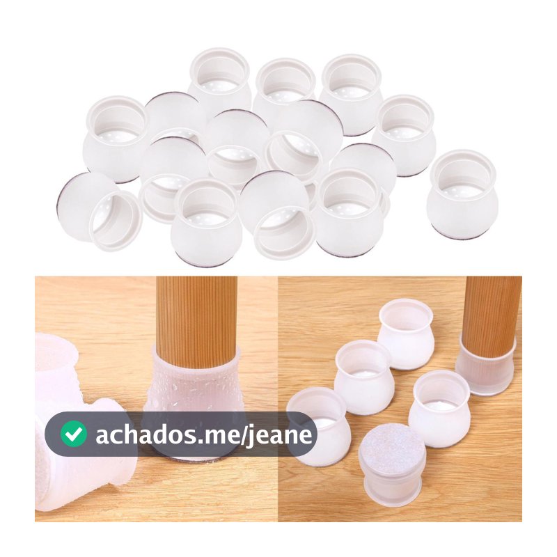 Kit C/ 4/8/12/16 Protetor de Silicone para Pés de Cadeira e Mesa Pés Pezinho Redondo Hot Sale