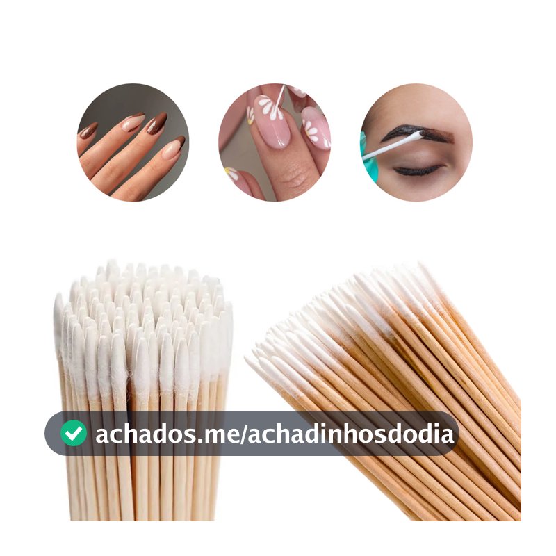 700 Palitos Com Algodão De Limpeza Alinhamento Henna Micropigmentação Unha Boca