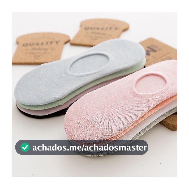 Kit 06 Pares Meia Sapatilha Invisível Respirável Confortável Tênis Feminina Masculina Unissex Lisa
