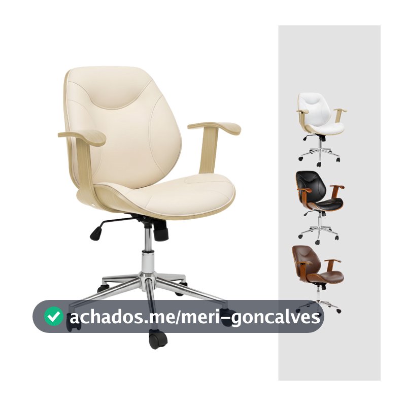 Cadeira Antonella Escritório – Moderna, Confortável (Branco, Bege, Marrom e Preto)