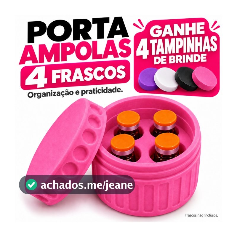 Organizador Ampolas E Frascos 3ml Com Tampa 4 Compartimentos