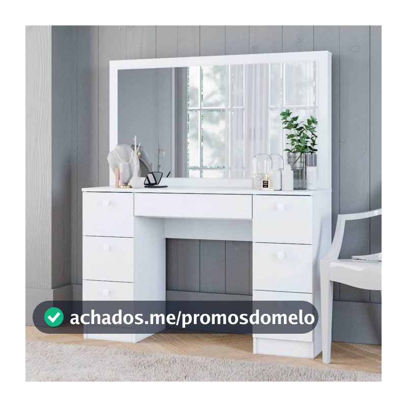 Penteadeira Ditália 7 Gavetas PE-80 Branco UV Acetinado