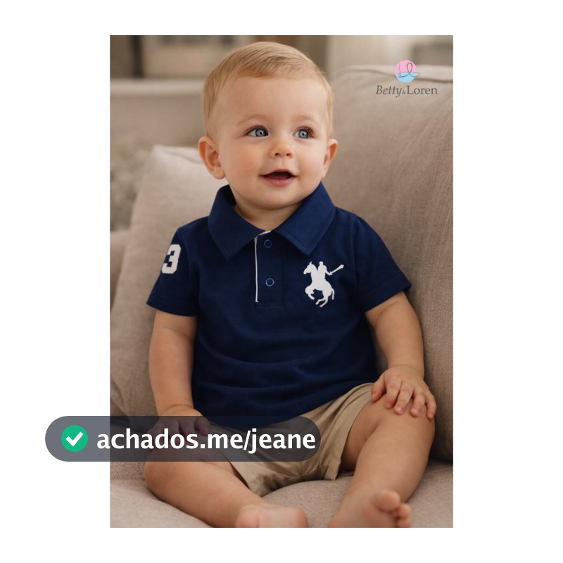 Camiseta Polo Bebe Estilosa Cores variadas Moderna Confortável 100% Algodão