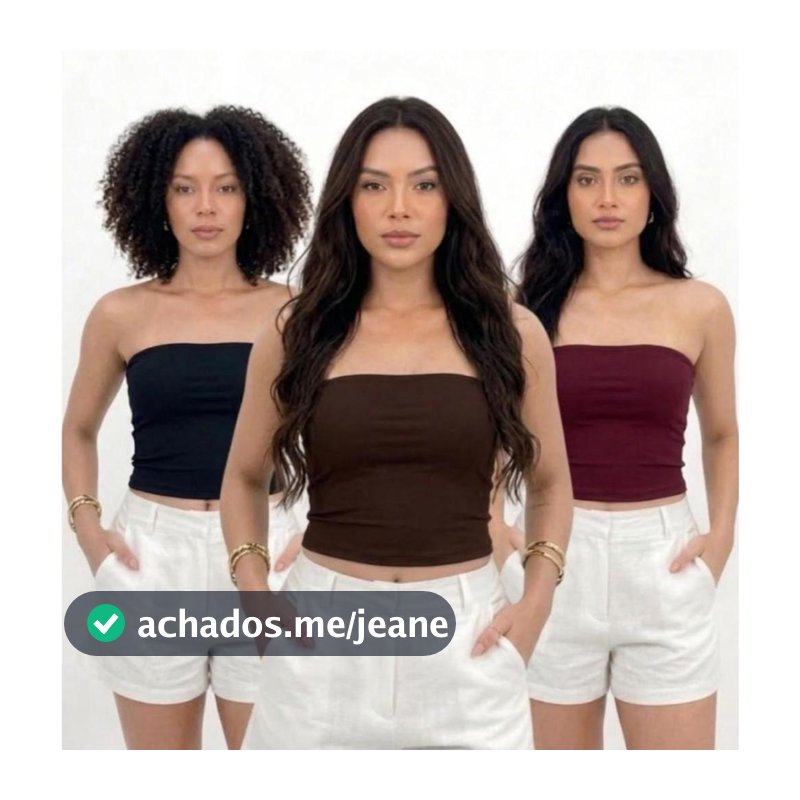 kit 3 Top Tube Básico Feminino Tomara que Caia Tubinho suplex