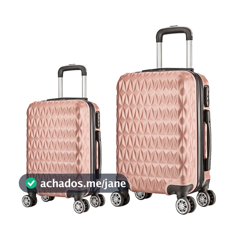 CONJUNTO MALA DE VIAGEM MÉDIA E GRANDE EM ABS C/ RODINHAS 360º - EAGLE