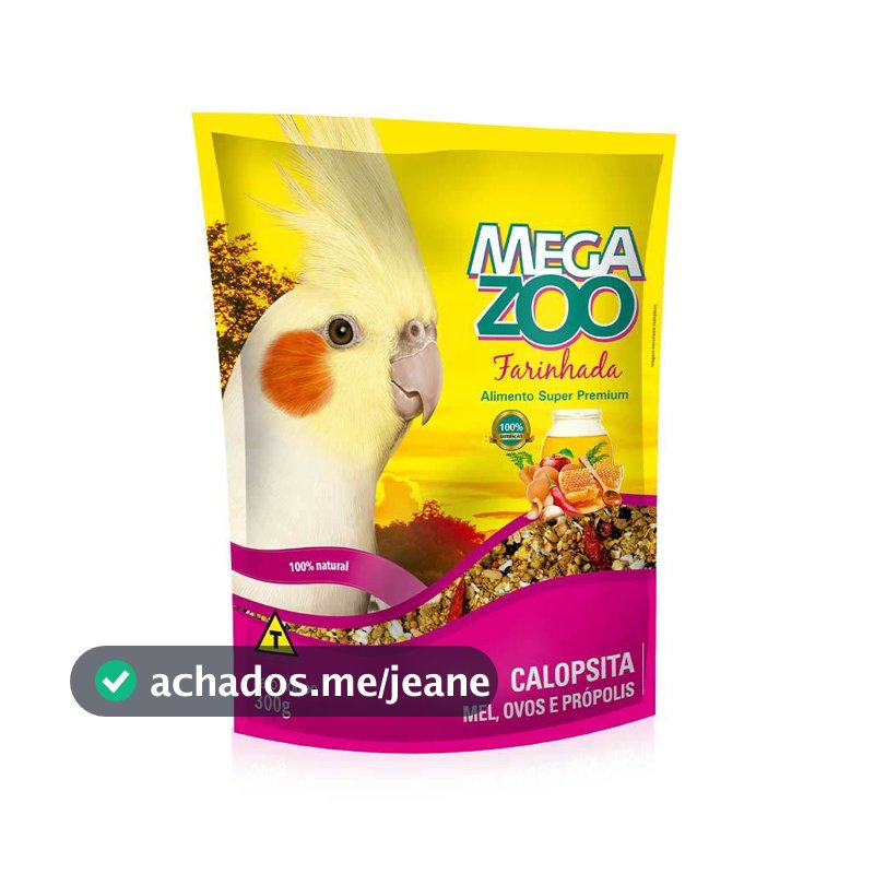Ração Megazoo Calopsita Farinha Mel, Ovos e Própolis 300 gr