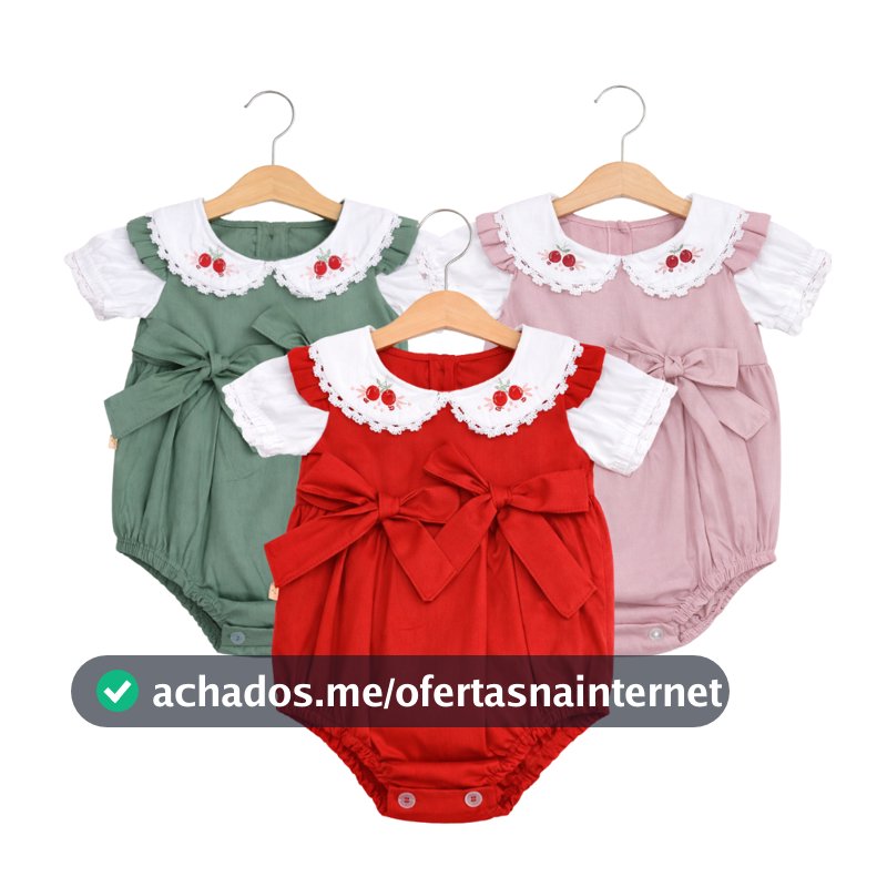 Body Infantil Bebê Gola Bordada e Laços Decorativos Bory Detalhes Em Laços Para Menina Bory Feminino