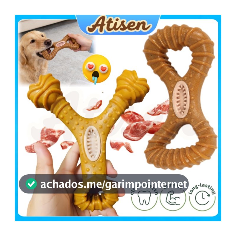 Brinquedo de Mastigar para Grandes Cachorro Limpeza Dental Moagem Resistente e Sabor Bacon
