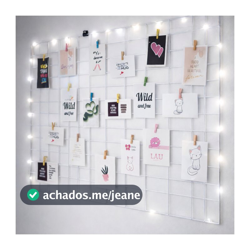 Memory Board Grade de Fotos com Cordão De Luz Led 2m mais Mini Prendedores Coloridos