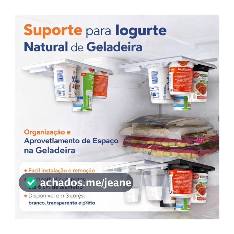 Suporte Para Iogurte Natural De Geladeira Organizador De Potes Porta Iogurte Refrigerador Com Fita Dupla Face Multiuso C