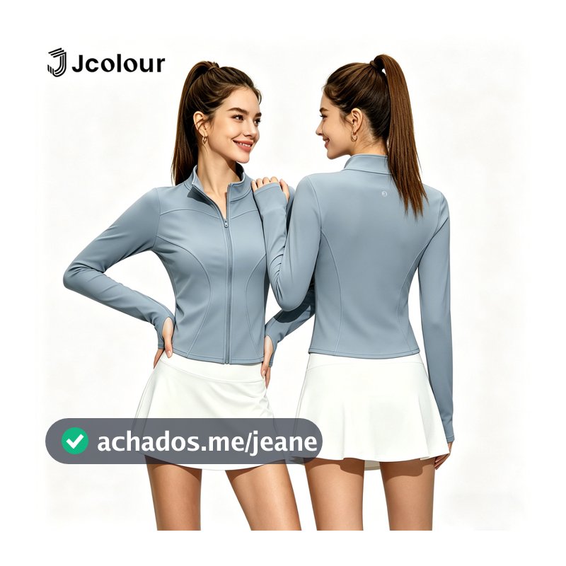 Jcolour Jaqueta Feminina UV Slim para Yoga e Ciclismo com Proteção UV50+