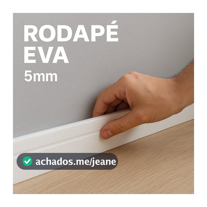 Rodapé 7CM EVA Branco 10M Flexível Autocolante Acabamento Parede Frisado À Prova D'água