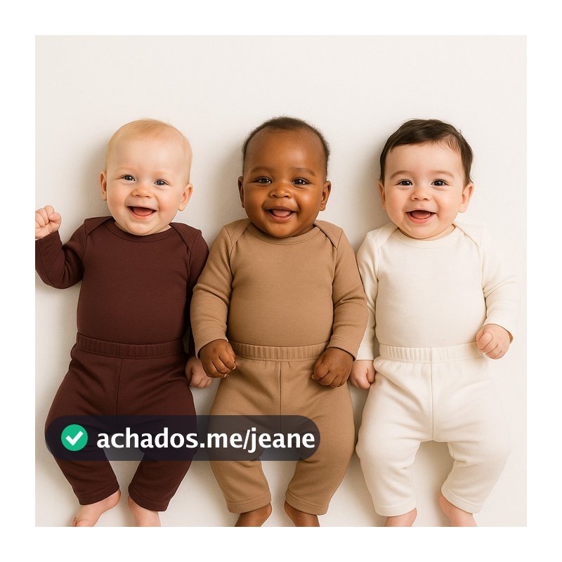 Kit 6 peças 3 Body e 3 Mijao Menina e Menino, 100% Algodão