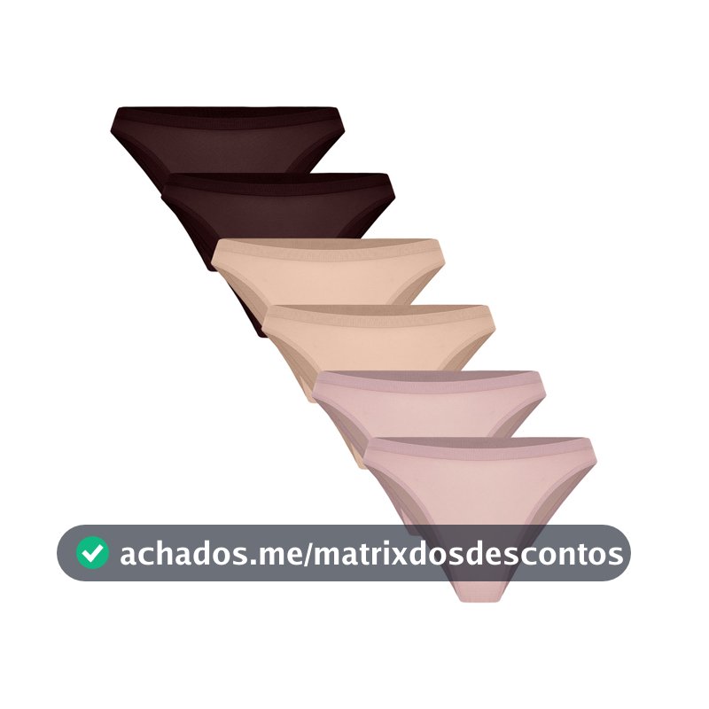 Kit 6 Calcinhas Femininas Biquíni Trifil Microfibra Sem Costura Adulto