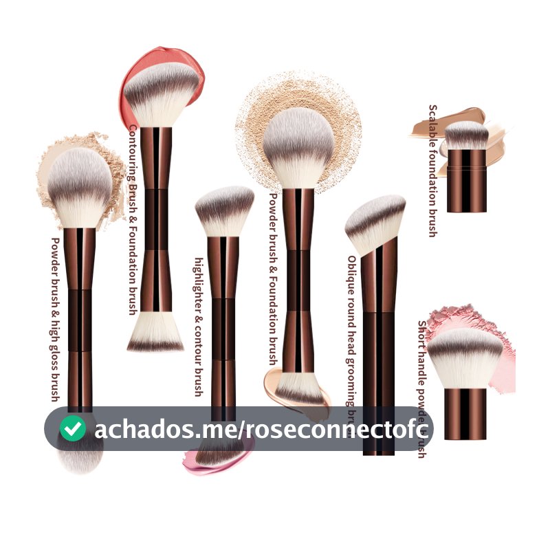 Conjunto De Pincéis De Maquiagem De 7 Peças , Pó Solto , Iluminador , Pincel De Contorno , Ferramentas De Beleza Facial