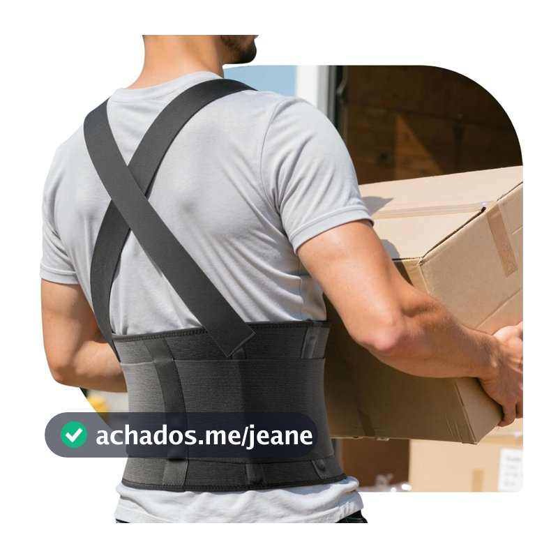 Cinta Ergonômica Reforçada Proteção Coluna Lombar Abdominal Obras Construção Civil Epi