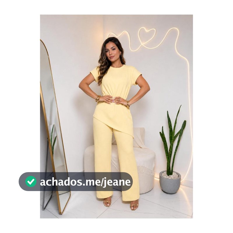 conjunto pantalona e blusa manga curta .tecido Anaruga tamanhos . calça com bolso