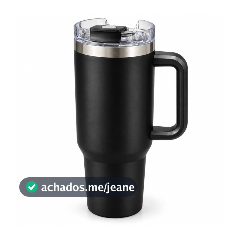 Copo Térmico Grande 1,2l Inox Com Tampa E Inox Canudo Cores - Homefy