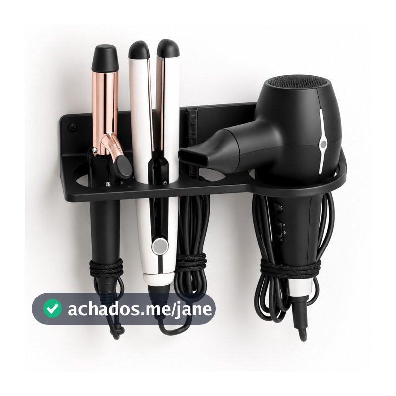 Suporte De Parede Multifuncional Chapinha Babyliss Secador De Cabelo Organizador De Salão Banheiro