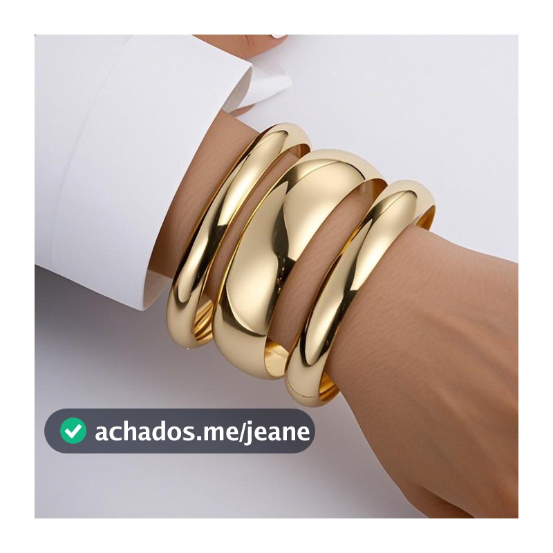 3 Pçs/Set Clássico Cor De Ouro Pulseiras Largas Para Mulheres Exagerado Metal Pesado Grande Pulseira Luxo Acessórios Jói