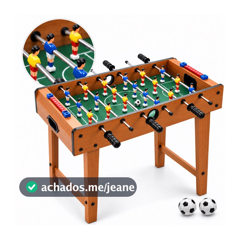 Futebol de Mesa Totó de Mesa Pebolim Madeira Jogo de Futebol Completo Brinquedo Infantil com Pés