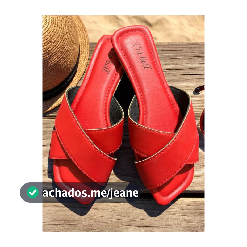 Rasteirinha Feminina X Confortável Bico Quadrado Slide Sandália Verão