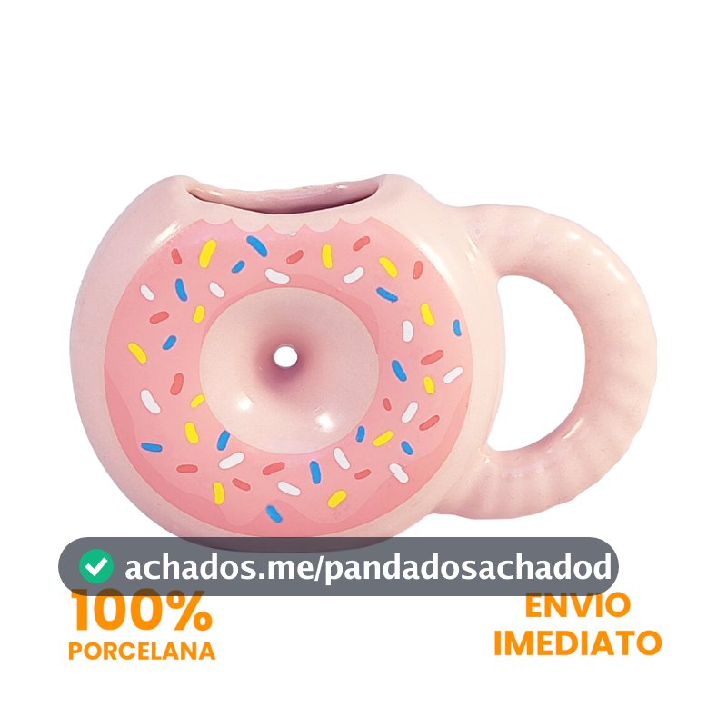 Caneca de Porcelana  Rosa Decorativa Donuts 300ml Simpsons