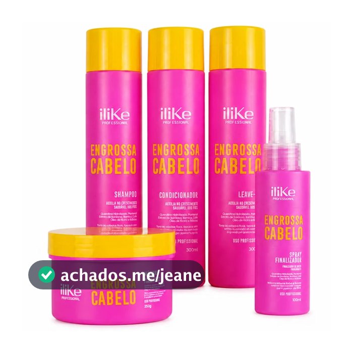 Kit Ilike Engrossa Cabelo 5 Produtos Tratamento Completo