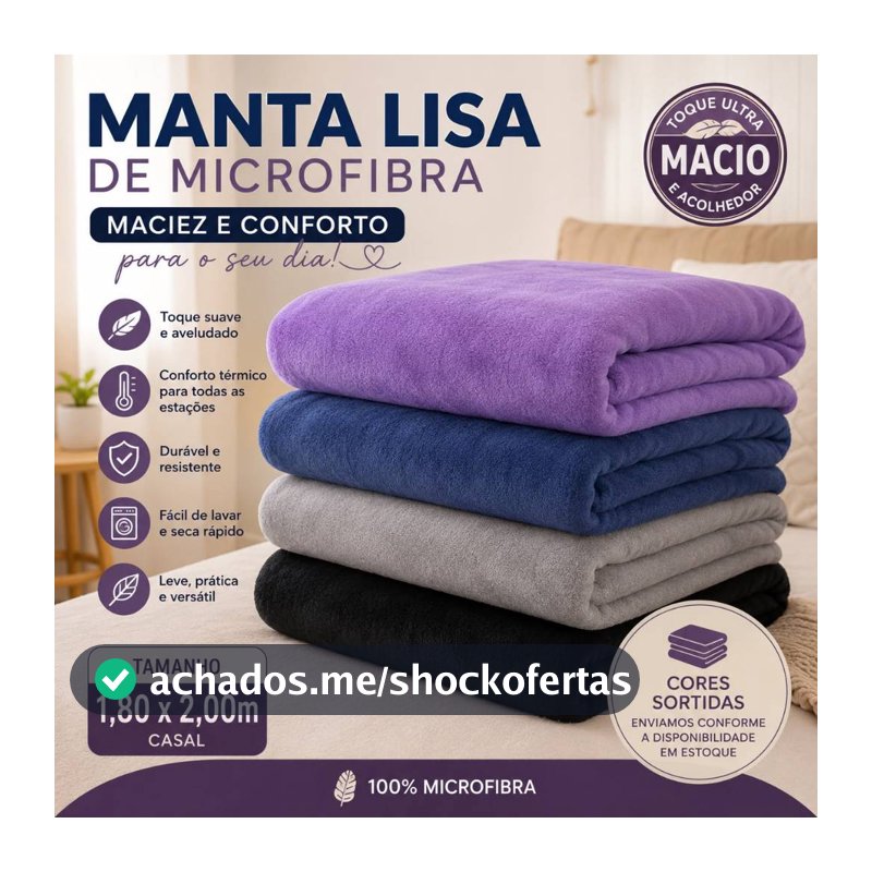 Manta Cobertor Casal Microfibra 1,80x2,00 Multi Cores Super Fofinha