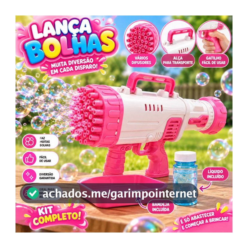 Brinquedo Maquina de Bolha de Sabão Bazuca Brincadeiras ao Ar Livre Bolinhas de Sabão Divertido