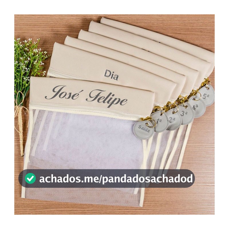 Saquinho Maternidade Para Bebê 4 ou 6 peças Personalizado Organizador Bolsa com Chaveiro Com nome