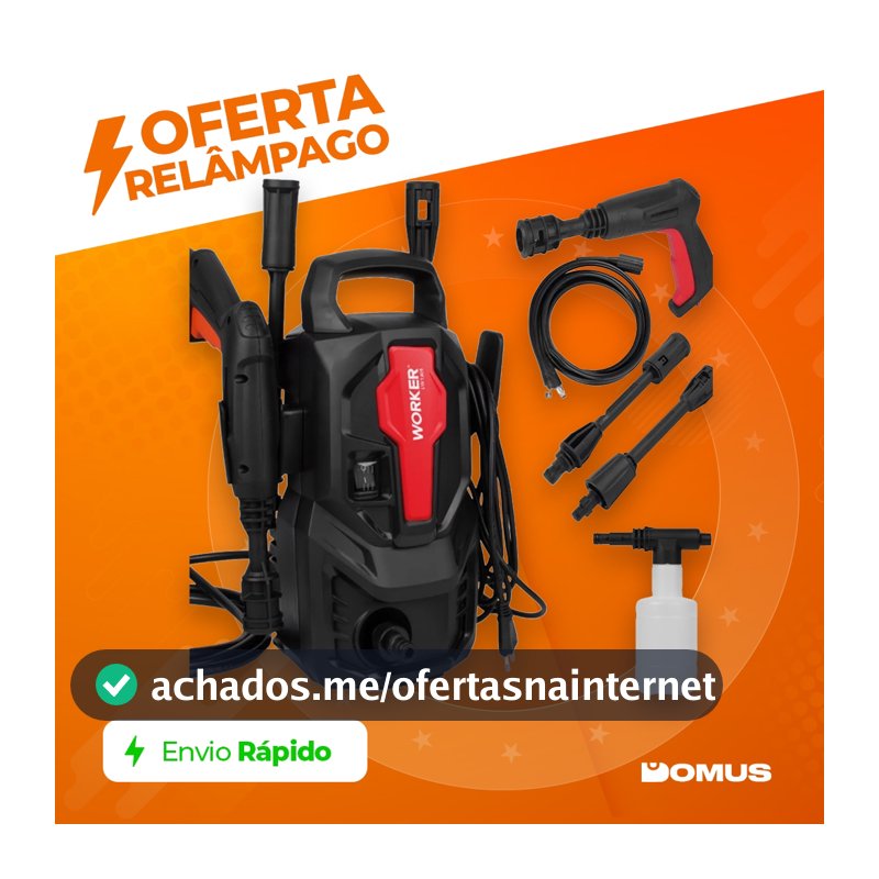 Lavadora de Alta Pressão 1200W LW1305 Hidrolavadora Compacta Worker