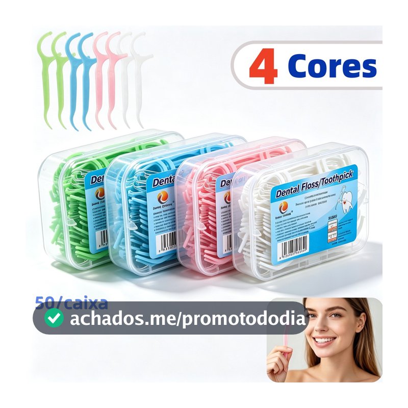 Black Friday Chegou! Kit com 50/250 Unidades de Fio Dental Infantil em Formato de Arco Ultra Fino