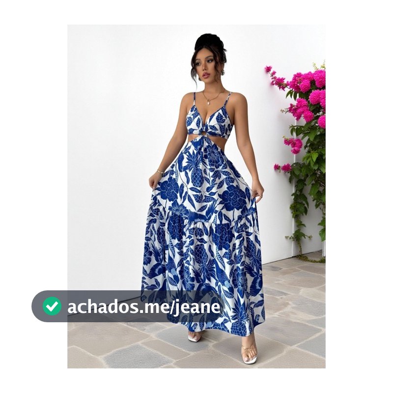 Vestido  NAO BOJO  boêmia com estampa, recortes e estilo de férias