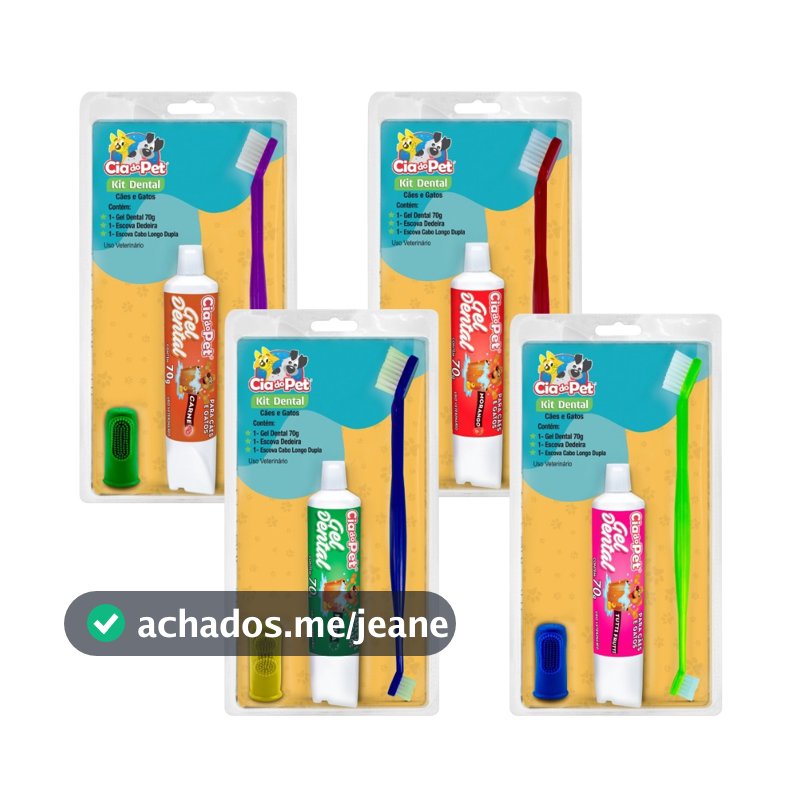 Kit Dental para Cães e Gatos Cia do Pet para Higiene Bucal